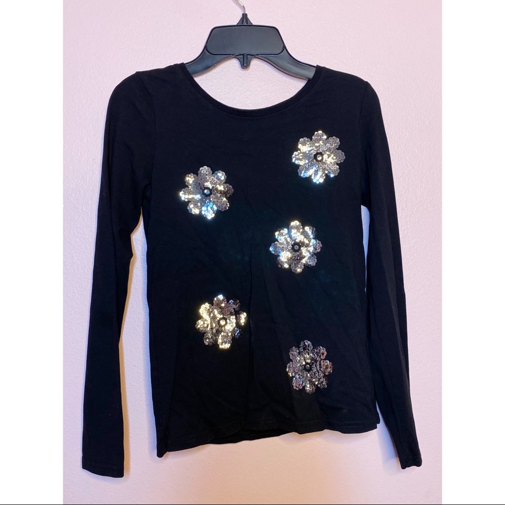 black sequin top